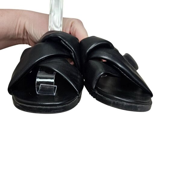 Steve Madden Womens Black Slip-On Knotted Puffy Flat Sandals Sz 7.5 Neutral Boho - Picture 5 of 8